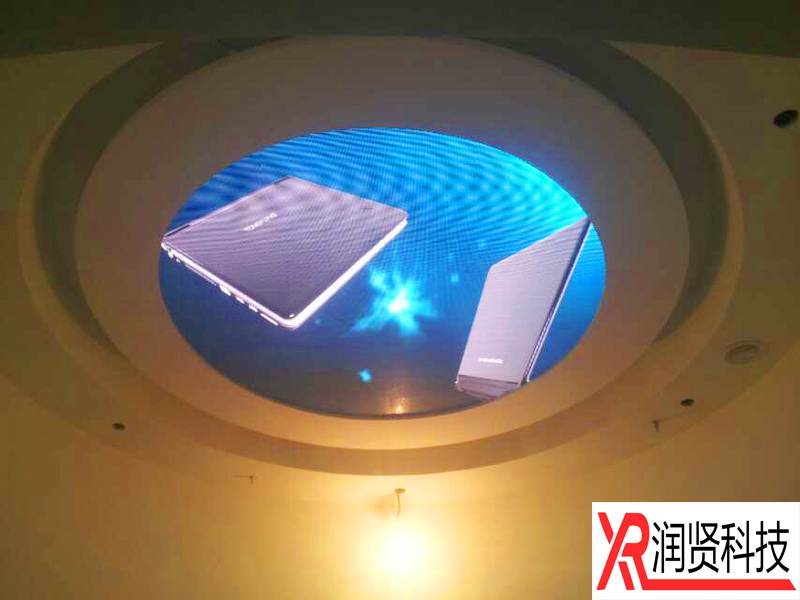 室内高清全彩圆形天幕led显示屏亮相于(北京生态区规划馆)